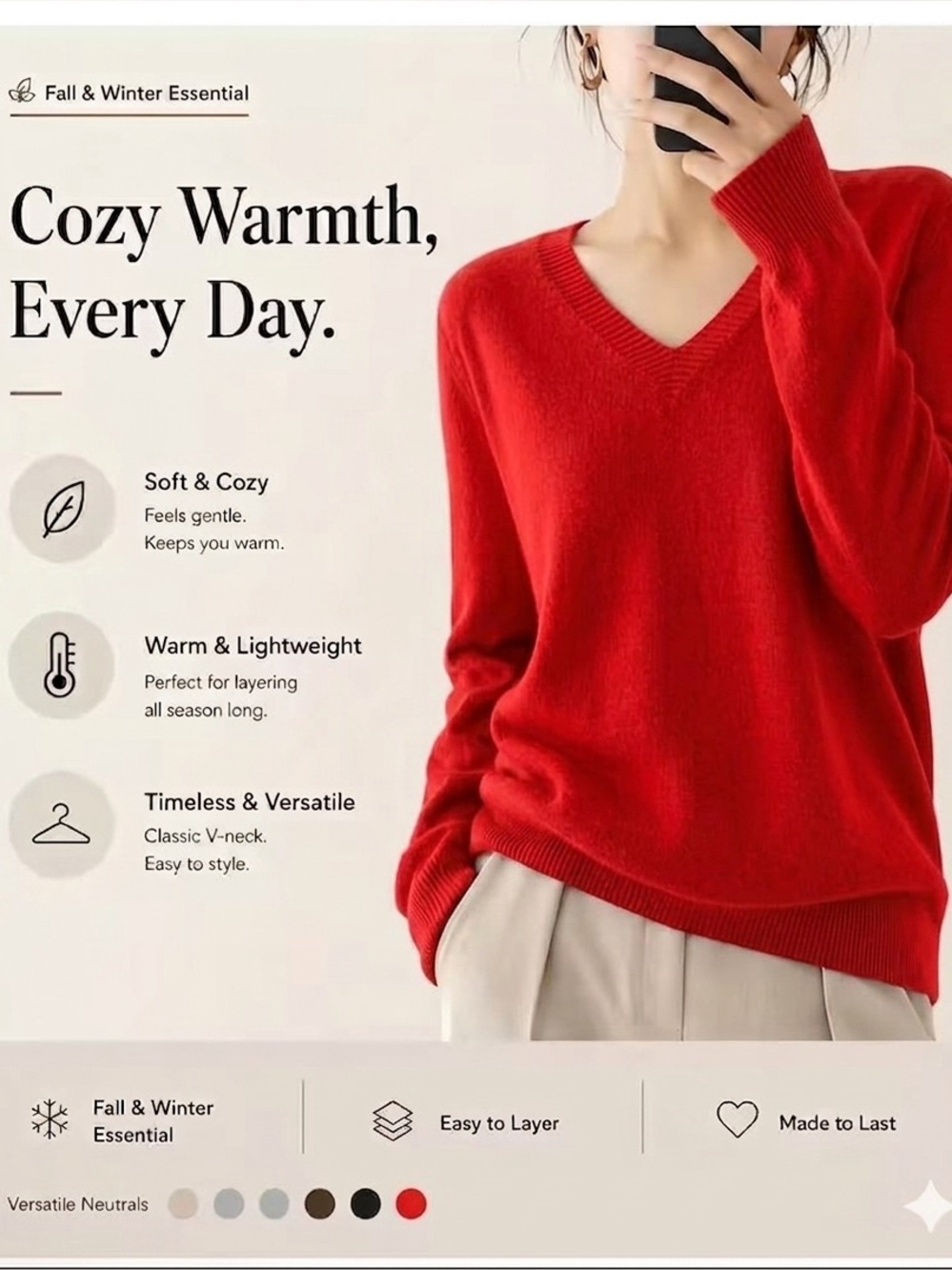 New Red Long Sleeve Sweater pullover size M Christmas New with Tags stretchy